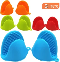 Borvat® | Support Gants De Four - Gants De Cuisine En Siliconen Résistant à La Chaleur - Antidérapants - Gants De Cuisine - Set De 2