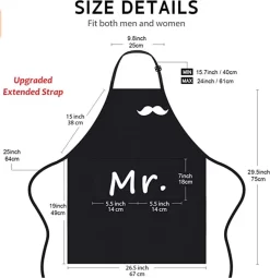 2 Pièces Tabliers De Cuisine, Tabliers De Chef, Tabliers Imperméables Réglables Pour Hommes Femmes, Tablier De Couple Comme Cadeau Pour Mariage, Fiançailles, Saint Valentin, Fête Des Vaderdag, Fête Des Mères (noir Et Beige) -Fournitures De Cuisine Boutique 1164x1200 12