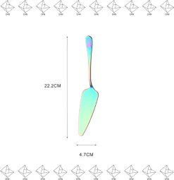 EPIN | Cuillère à Gâteau | Cuillère à Pizza | Coupe-gâteau | Couteau à Pizza | Avec Bord Dentelé | ACIER INOXYDABLE | MULTICOLORE