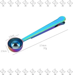 EPIN | Cuillère à Café | Cuillère Doseuse | Accessoires De Vêtements Pour Bébé De Café | Cuillère à Café Avec Pince | Fermeture Hermétique | MULTICOLORE