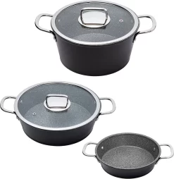 Ensemble De Poêles Serenk, Poêle En Granit, Poêle De Service, Sahan, Poêle à Frire Avec Couvercle En Verre, Revêtement Antiadhésif, Faitout -Fournitures De Cuisine Boutique 1168x1200 1