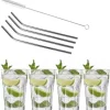 4x Verres à Verres à Cocktail / Verres à Mojito Transparents 410 Ml - Y Compris 4x Pailles Réutilisables En Acier Inoxydable