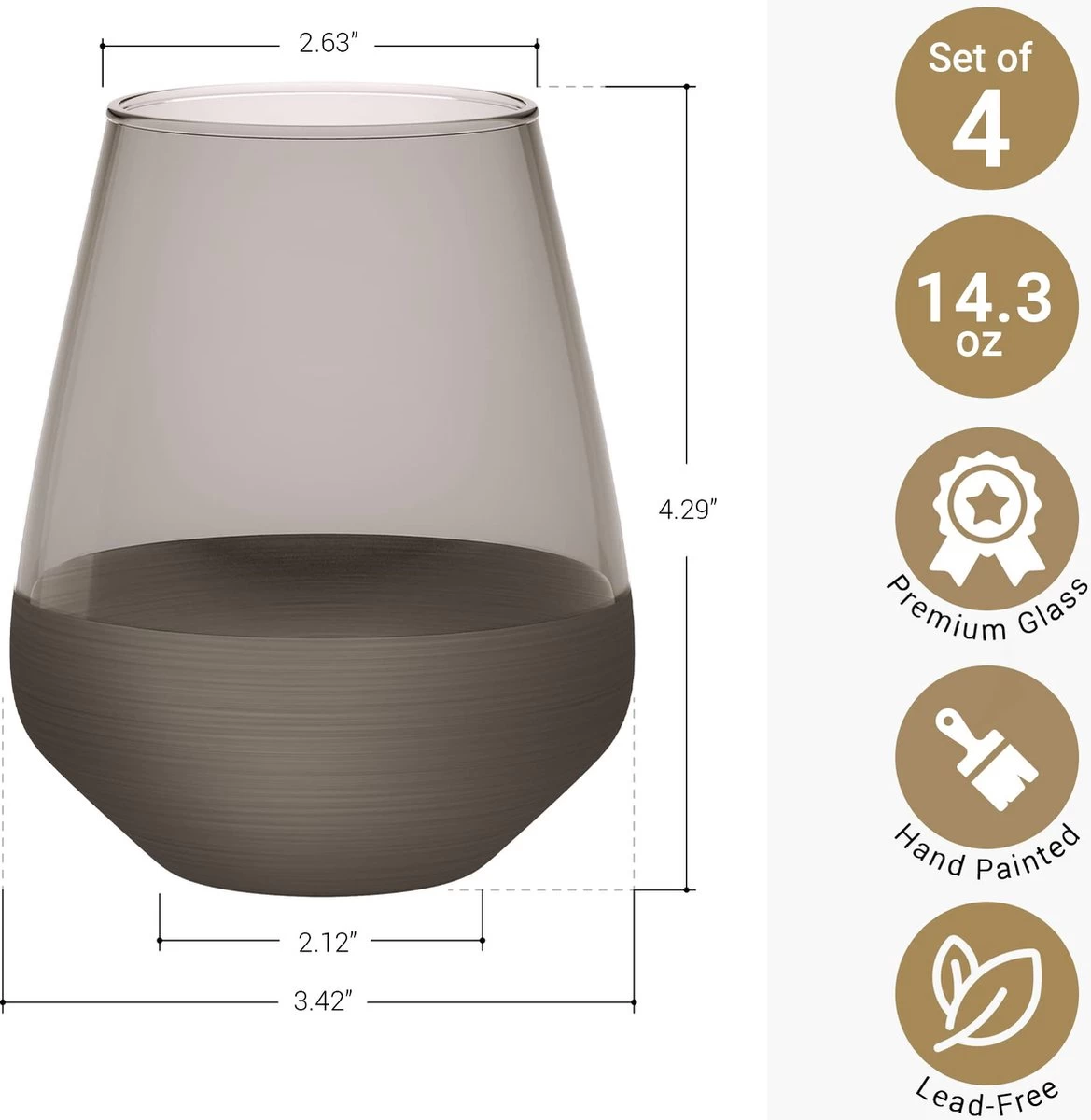 Verres à Vin Sans Pied – Set De 4 Verres à Vin Rouge – Verres à Vin Colorés De 14,3 Oz – Verre De Qualité Supérieure Sans Plomb – Verres à Boire Sans Pied Pour Cocktails, Vin, Boissons De Bar (lot De 4) 3 Verres à Vin Sans Pied – Set De 4 Verres à Vin Rouge – Verres à Vin Colorés De 14,3 Oz – Verre De Qualité Supérieure Sans Plomb – Verres à Boire Sans Pied Pour Cocktails, Vin, Boissons De Bar (lot De 4) – Image 3