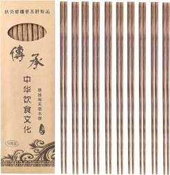 10 Paires De Baguettes, Baguettes, Baguettes Faites à La Main, Baguettes Chinoises, Réutilisables, Baguettes Japonaises/chinoises Avec étui, Baguettes Chinoises En Bois, Set De Baguettes , Marron