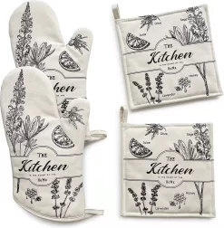 Ensemble De Gants De Cuisine De Luxe – Textile De Cuisine Aid – Accessoires De Four – Gloves De Four