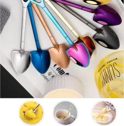 Rolin Roly Set De 7 Cuillères à Mélanger En Acier Inoxydable En Forme De Cuillère, Cuillère à Dessert Colorée, Cuillère à Latte Arc-en-ciel Pour Café Au Lait, Dessert Expresso 8 Rolin Roly Set De 7 Cuillères à Mélanger En Acier Inoxydable En Forme De Cuillère, Cuillère à Dessert Colorée, Cuillère à Latte Arc-en-ciel Pour Café Au Lait, Dessert Expresso -Fournitures De Cuisine Boutique 1177x1200