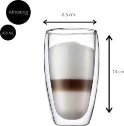 Verre GLAEZ® à Double Paroi - Verres à Verres à Café Latte Macchiato - Tasses à Café / Verres à Thé - Longdrinkglas - Mojitoglas - Verre à Café Verres à Thé à La Bouche - Verres à Café à Double Paroi - Lave-vaisselle - 450 Ml -Fournitures De Cuisine Boutique 1179x1200 7