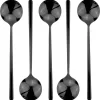 Set De Cuillères à Soupe Coréenne House Of Husk - Zwart - 5 Pièces - Cuillère à Soupe - Acier Inoxydable - Passe Au Lave-vaisselle