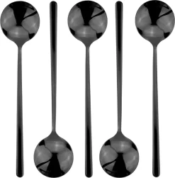 Set De Cuillères à Soupe Coréenne House Of Husk - Zwart - 5 Pièces - Cuillère à Soupe - Acier Inoxydable - Passe Au Lave-vaisselle