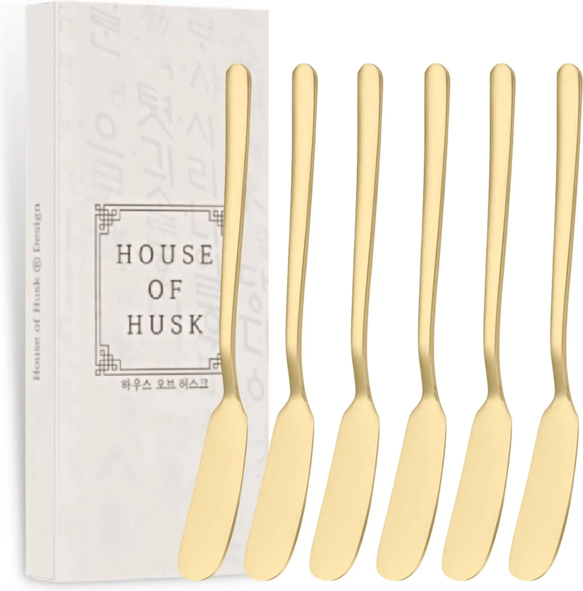 House Of Husk™ - Set De Couteaux à Beurre - Or - Acier Inoxydable - Couteau à Beurre - Couteaux à Tartiner - 6 Pièces 7 House Of Husk™ - Set De Couteaux à Beurre - Or - Acier Inoxydable - Couteau à Beurre - Couteaux à Tartiner - 6 Pièces – Image 7