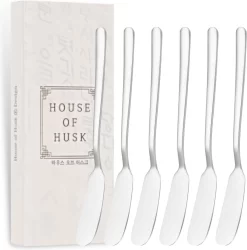 House Of Husk™ - Set De Couteaux à Beurre - Argent - Acier Inoxydable - Couteau à Beurre - Couteaux à Tartiner - 6 Pièces -Fournitures De Cuisine Boutique 1185x1200 6