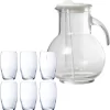 Cosy & Trendy Pichet / Pichet à Eau / Pichet à Jus En Verre 2,0 Litres Avec 6x Verres à Eau Versailles / Verres à Boire De 375 Ml