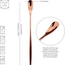 House Of Husk ™ - Set De Cuillères à Café Longues - 17CM - Or Rose - Cuillère à Long Drink En Or Rose - Cuillère à Sorbet - Cuillère à Latte Macchiato - Cuillère à Café - Acier Inoxydable - 6 Pièces -Fournitures De Cuisine Boutique 1188x1200 2