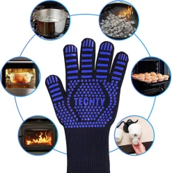 Gants Pour BBQ Et Four Gants Résistants à La Chaleur (2 Pièces) - Jusqu'à 500°C - Siliconen / Antidérapant - Extra Longs - Protection Des Bras - Résistant Aux Coupures - Double Doublure - Blauw -Fournitures De Cuisine Boutique 1191x1200 11