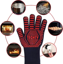 Gants Pour BBQ Et Four Gants Résistants à La Chaleur (2 Pièces) - Jusqu'à 500°C - Siliconen / Antidérapant - Extra Long - Protection Des Bras - Résistant Aux Coupures - Double Doublure - Rouge -Fournitures De Cuisine Boutique 1191x1200 13
