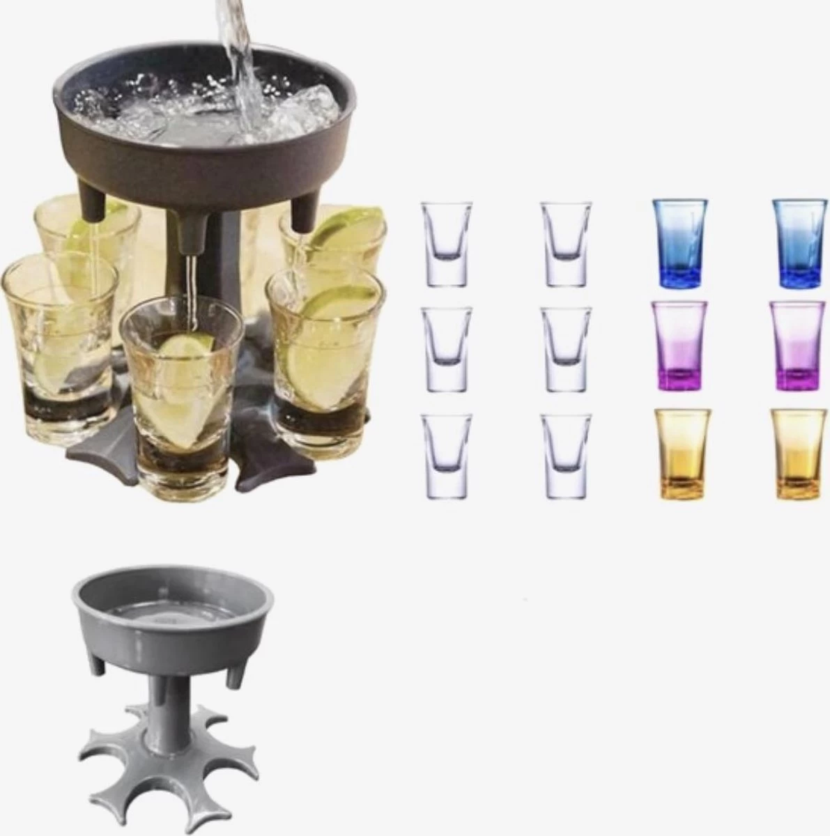 Fontaine à Shot Comprenant 6 Verres à Shot Bouchons Colorés & Leak - Fabricant De Shot - Distributeur De Shot - Verseur - Shots - Verres à Shot - Distributeur - Boisson - Party - Idée Cadeau Originale - Fontaine à Shot 2 Fontaine à Shot Comprenant 6 Verres à Shot Bouchons Colorés & Leak - Fabricant De Shot - Distributeur De Shot - Verseur - Shots - Verres à Shot - Distributeur - Boisson - Party - Idée Cadeau Originale - Fontaine à Shot – Image 2