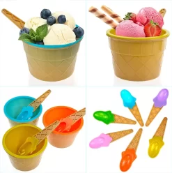 6 Pièces Sundae Avec Cuillères, Bols à Dessert, Cadeaux, Ensemble De Tasses à Glace, Pour Les Enfants, Jolis Bols à Glace Colorés Pour Les Enfants, Pour La Famille, Le Camping, La Fête De Noël -Fournitures De Cuisine Boutique 1196x1200 4