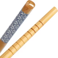 12 Paires De Baguettes En Bambou - Baguettes Réutilisables - Ensemble De Baguettes En Bois Avec Design Bleu - Couverts En Bambou Avec Rebord Décoratif - Baguettes En Bois -Fournitures De Cuisine Boutique 1198x1200 2