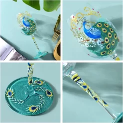 Nymphfable Peint à La Main Verre à Vin Coloré Paon Artisanat Peint Verres à Verres à Vin 15 Oz Cadeau Personnalisé Pour Meilleur Ami -Fournitures De Cuisine Boutique 1198x1200 32