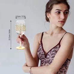 NymphFable Verre à Vin Peint à La Main Kroon Dorée Artisanat Verres à Verres à Vin Peints 15 Oz Cadeau De Nouveauté Pour Les Anniversaires -Fournitures De Cuisine Boutique 1198x1200 33