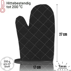 Tavas Gants De Gants De Four Résistants à La Chaleur 8 Pièces Zwart Gant De Four En Katoen, Thermolite Jusqu'à 200°C -Fournitures De Cuisine Boutique 1198x1200 40