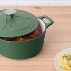 Cocotte En Fonte Navaris Avec Couvercle - Faitout - Poêle émaillée - Convient Pour La Cuisson à Induction, Gaz Et Vitrocéramique - Vert Mat -Fournitures De Cuisine Boutique 1199x1200 14