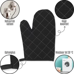 Tavas Gants De Gants De Four Résistants à La Chaleur 8 Pièces Zwart Gant De Four En Katoen, Thermolite Jusqu'à 200°C -Fournitures De Cuisine Boutique 1199x1200 27