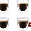 Verres à Expresso à Double Paroi De Premium Supérieure - 70 ML - Set De 4 Verres à Expresso Soufflés à La Main - Tasses à Expresso