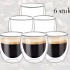 Bwa Commerce - Tasses à Espresso De Luxe En Glas à Double Paroi - Set De 6 - 80 Ml - Verres à Espresso à Double Paroi - Tasses à Espresso à Double Paroi - Verre à Shot Espresso - Verres à Espresso - Café