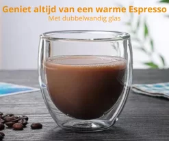 Bwa Commerce - Tasses à Espresso De Luxe En Glas à Double Paroi - Set De 6 - 80 Ml - Verres à Espresso à Double Paroi - Tasses à Espresso à Double Paroi - Verre à Shot Espresso - Verres à Espresso - Café -Fournitures De Cuisine Boutique 1200x1005 6