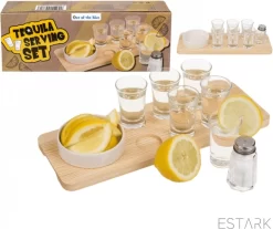 Tequila Service Set - Plateau De Service Pour Tequila - Tequila Shots - Set De Verres à Shot - Verres à Shot - Verres à Shot De Service Pour Tequila Shots 9 Pièces - Verres à Boire Avec Accessoires De Vêtements Pour Bébé De Service