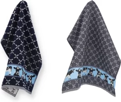 Bunzlau Castle Torchon De Cuisine Et Torchon Vache Bleu Foncé | 100% Coton Biologique | Torchon 60x53cm Et Torchon 65x65cm