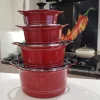 Line Sonex - Batterie De Cuisine à Induction - 8 Pièces - Granit - Revêtement En Marbre - SANS PFOA - Rouge - Convient à Toutes Les Sources De Chaleur