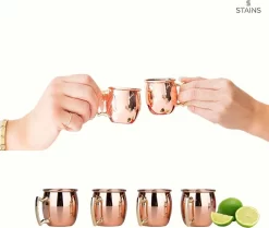 TACHES | Verres à Shot Moscow Mule | Coupes De Mule De Moscou| Tasses à Cocktail | Verre à Shot | Verres à Liqueur |Ensemble: 4 Pièces|