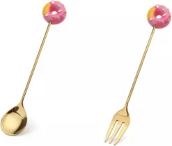 Fourchette Cuillère à Dessert Beignet - Inox - Services De Table - Couleurs - Cuillères à Dessert