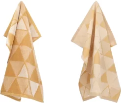 Bunzlau Castle Torchon De Cuisine Et Torchon Triangles Jaune | 100% Coton Biologique | Torchon 60x53cm Et Torchon 65x65cm