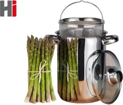 Poêle à Asperges Haushalt En Acier Inoxydable Avec Couvercle En Verre - 21 Cm - 4 Litres -Fournitures De Cuisine Boutique 1200x1023