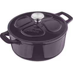 Cocotte En Fonte Navaris Avec Couvercle - Navaris émaillée - Convient à La Cuisson Induction, Gaz Et Céramique - Violet -Fournitures De Cuisine Boutique 1200x1028 4