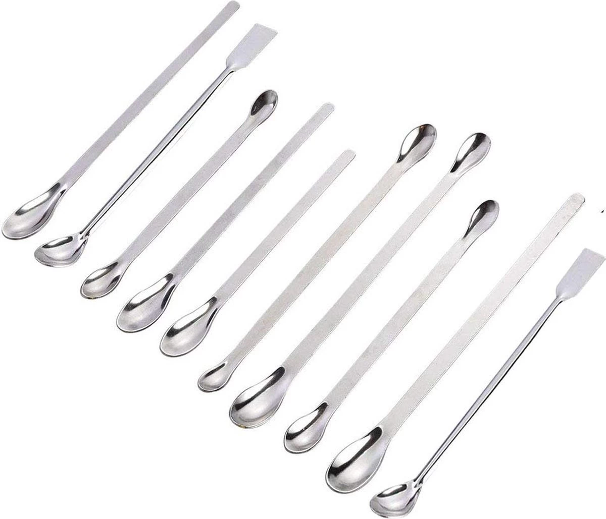 Micro Cuillère En Acier Inoxydable, Cuillère à échantillon De Laboratoire Réactif, Cuillère à Grattoir De Laboratoire, Mini Micro Cuillère 10 Paquets 4 Têtes Simples, 4 Têtes Doubles, 2 Têtes Carrées (Argent) 2 Micro Cuillère En Acier Inoxydable, Cuillère à échantillon De Laboratoire Réactif, Cuillère à Grattoir De Laboratoire, Mini Micro Cuillère 10 Paquets 4 Têtes Simples, 4 Têtes Doubles, 2 Têtes Carrées (Argent) – Image 2