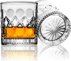 Design De Verres à Whisky Sculptés à L'ancienne Pour Verre à Whisky, Bourbon, Scotch, Cocktail Ou Liqueur - Sans Plomb