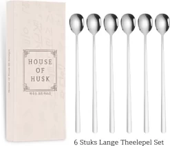 House Of Husk® - Set De Cuillères à Latte Macchiato - 20CM - Argent - Cuillère à Café - Cuillère à Long Drink - Cuillère à Sorbet - Cuillère à Café - Acier Inoxydable - 6 Pièces -Fournitures De Cuisine Boutique 1200x1030