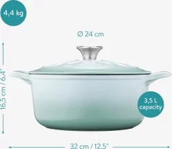 Cocotte En Fonte Navaris Avec Couvercle - Cocotte - Convient Pour La Cuisson à Induction, Gaz Et Vitrocéramique - Passe Au Four Jusqu'à 260 °C - Vert Menthe -Fournitures De Cuisine Boutique 1200x1040 1