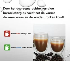 Verres à Double Paroi - Set De 6 Pièces - 350 Ml - Verre Thermique - Verres à Café - Verres à Thé - Boissons Chaudes Et Froides - Coffret Cadeau -Fournitures De Cuisine Boutique 1200x1040 2