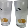 Verre à Limonade "Lemonade Soft Drinks" Motif Citroen ESTAVANA - Transparent / Jaune - Glas - Ø 9 Xh 15 Cm - Set De 2 - Boire - Verre à Boire - Glas - Verre à Eau - Été - Boire - Boire - Fête - Fête - Verre Long Drink