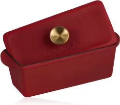 Mahlzeit Cocotte En Fonte Avec Couvercle émaillé, 3 Litres, Cherry Noire , Adaptée Au Four, Adaptée à L'induction, Double Cocotte, Rôtissoire à Canard