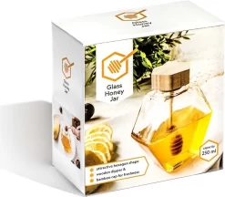 Pot à Miel Avec Cuillère - Pot à Miel En Verres - Pot à Miel - Miel - Cuillère à Miel - Contenu 250 Ml - Dimensions 11 X 9,5 X 5 Cm -Fournitures De Cuisine Boutique 1200x1048 1