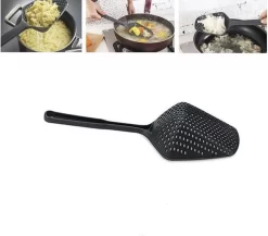 Cuillère De Service Passoire -tamis 2 En 1-Passoire-Ustensiles De Cuisine-Pâtes-Cuillère De Service- Zwart