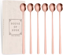 House Of Husk® Set De Cuillères à Latte Macchiato Or Rose - 20CM - Cuillère à Café - Cuillère à Long Drink - Cuillère à Sorbet - Cuillère à Café - Acier Inoxydable - 6 Pièces -Fournitures De Cuisine Boutique 1200x1054