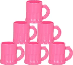 12x Verres à Liqueur En Plastique Rose 2,5 Cl - Verres à Liqueur Incassables Pour Gay Pride/ Enterrement De Vie De Garçon