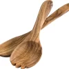 APS-Allemagne® Couverts à Salade En Bois D'olivier - Couverts à Salade - Cuillères De Cuillères à Servir - Bois D'olivier - 100% Sans BPA - 9,5 X 8,5 X 17 Cm